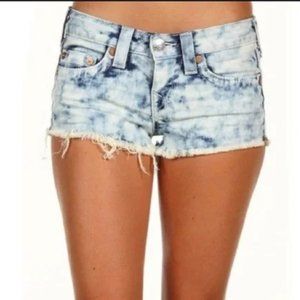 True Religion Joey Cut Off Denim Shorts Sz 31